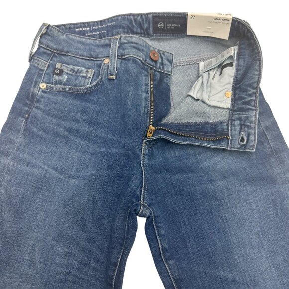 NEW AG Mari Crop High-Rise Slim Straight Blue Jean Womens Denim Pants, Size 27 - Picture 4 of 12